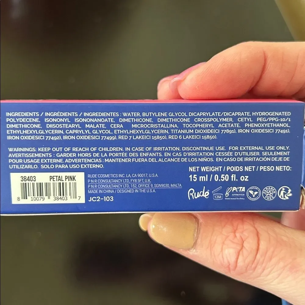 RUDE Cosmetics x Mentos Lip 'n Cheek Tint - Petal Pink NIB